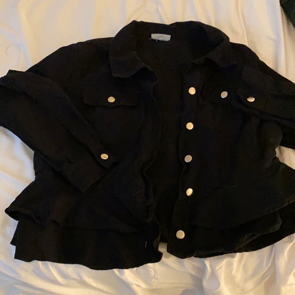 Ruffle Denim Jacket